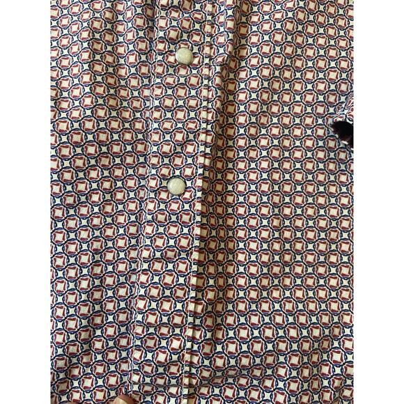 Wrangler 20X Shirt Mens Large geometric Competition Pearl Snap Western Cowboy - Picture 2 of 6